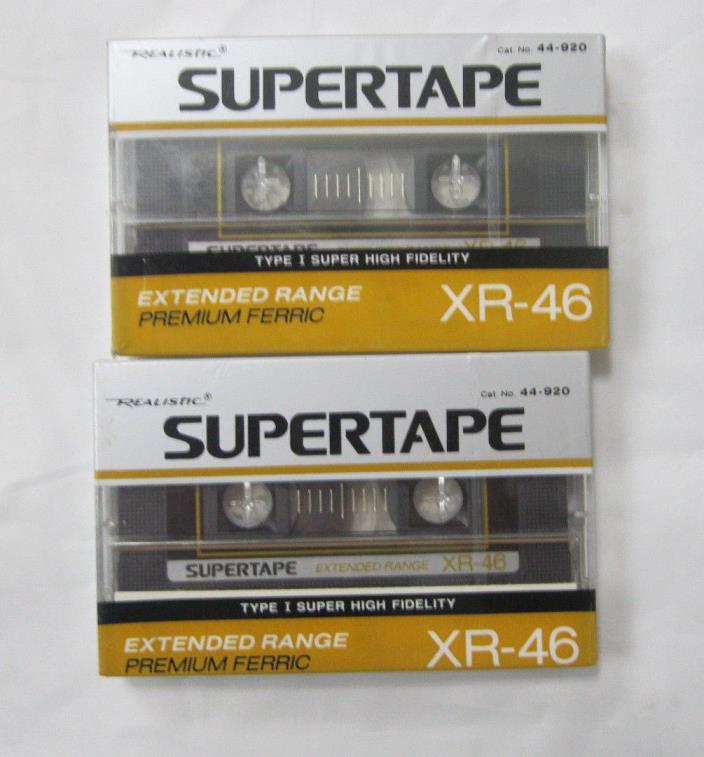 2 Realistic Supertape XR 46 Super High Fidelity Premium Blank Cassette Tape