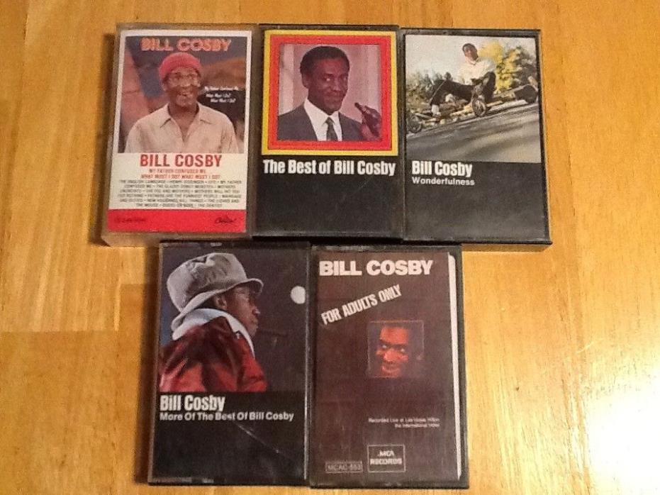Lot Of 5 Bill Cosby Cassette Tapes The Best Of Bill Cosby, Wonderfulness & More