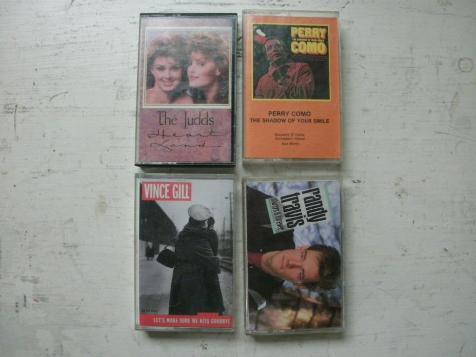 Lot of 4 Country Music Cassettes, Four Tapes, Vince Gill, The Judds, Perry