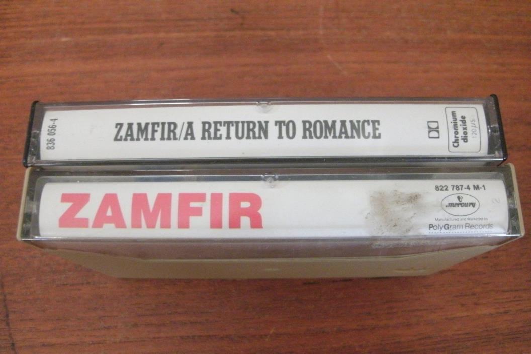 Lot of 2 Zamfir Cassettes, Two Tapes, Return To Romance & Zamfir