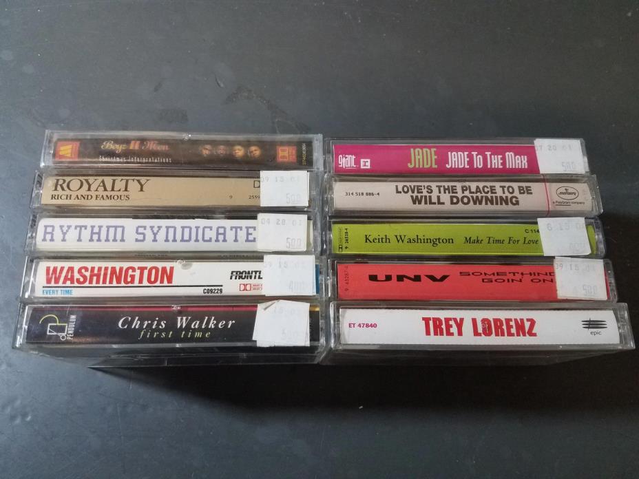Lot of 10 R&B / Swing Cassette Tapes 1990's Jade Boyz II Men Trey Lorenz UNV