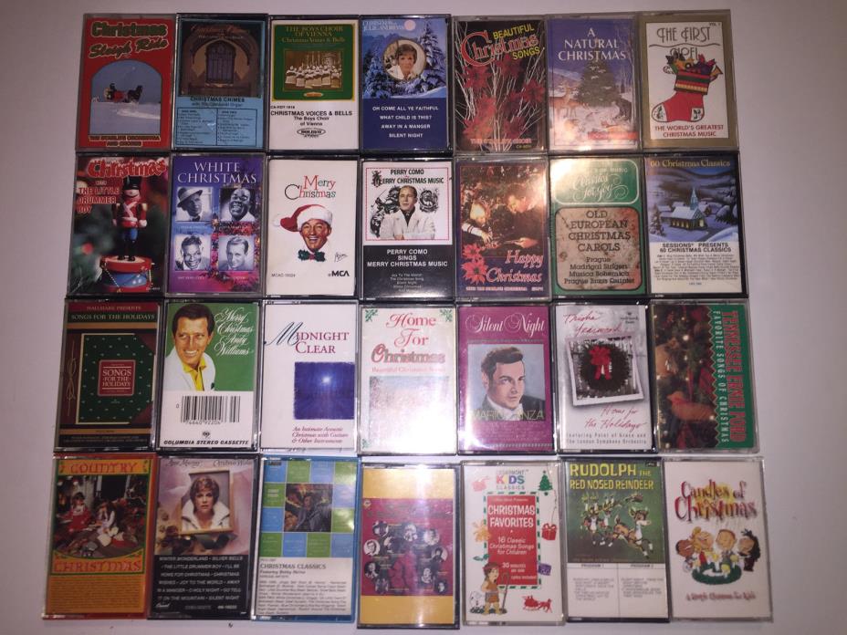 MASSIVE! 28 CHRISTMAS CASSETTE TAPE LOT USED XMAS COUNTRY CLASSIC POP STANDARDS