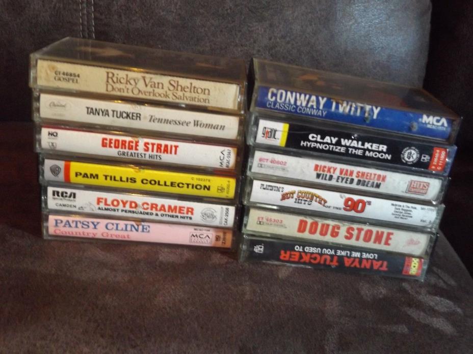 COUNTRY  CASSETTE TAPE LOT  OF 12