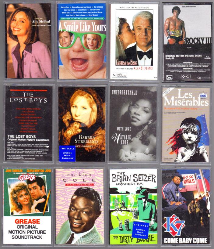 Lot 12 Rock Oldies Shows Cassette Rocky K7 Setzer Cole McBeal Streisand Grease