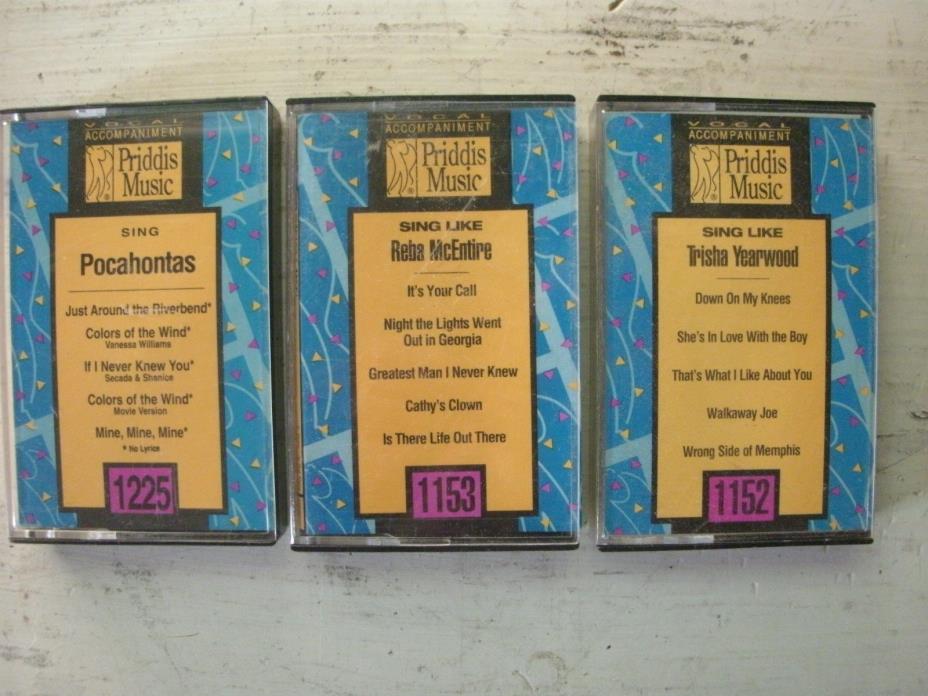 Lot of 3 Priddis Music SIng Like Cassettes, Three Tapes