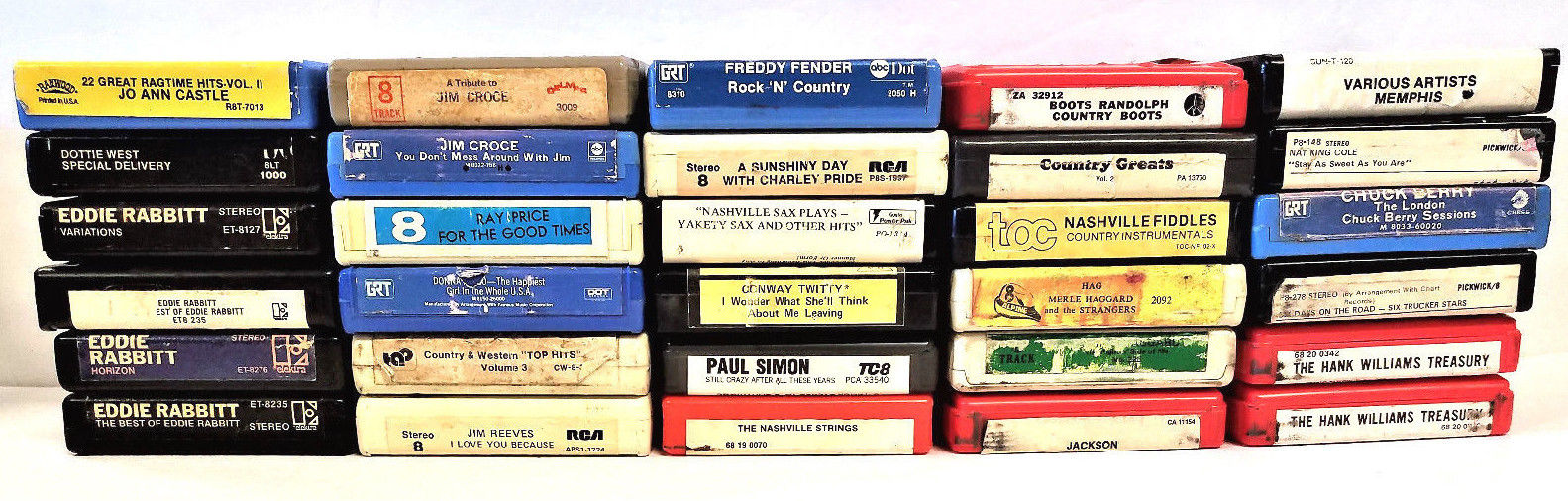 8 Track Tapes Country / Rock n` Roll / Pop Lot of 30
