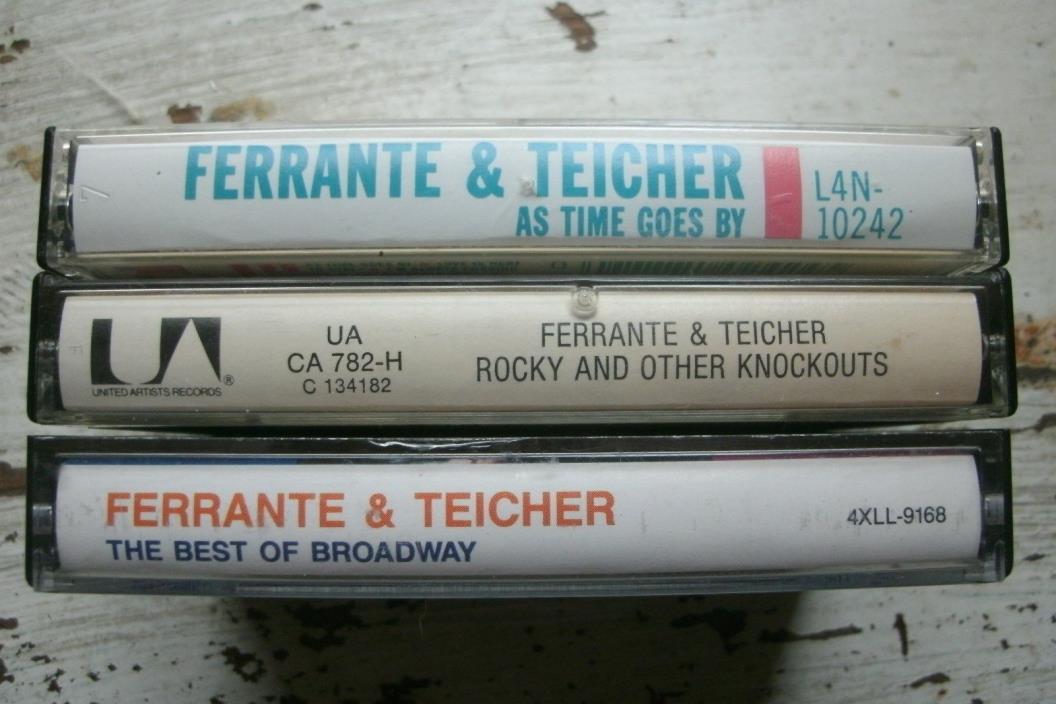 3 Ferrante & Teicher Cassettes, Three Tape Lot As Time Goes by, Rocky