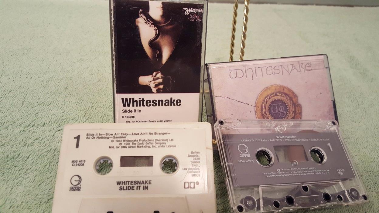 Lot of 2 Casettes Whitesnake 'Slide It In' Cassette Album 1984 Whitesnake
