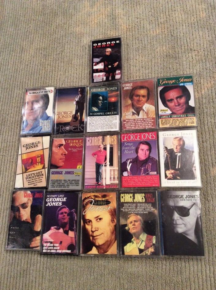 LOT OF 16 GEORGE JONES CASSETTES TAPES ++ GUC ++