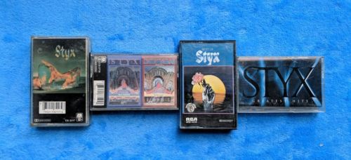 STYX 4 Cassette Tape Lot Rock Paradise Theater Equinox Greatest Hits 1980's