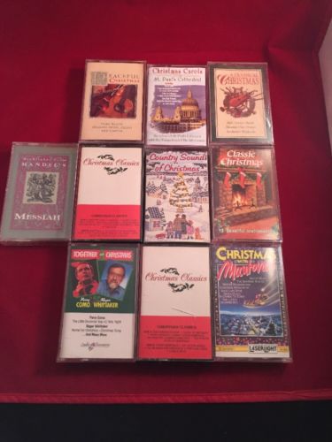 Lot of 10 Christmas Cassettes Various Artists Perry Como Roger Whittaker, Handel