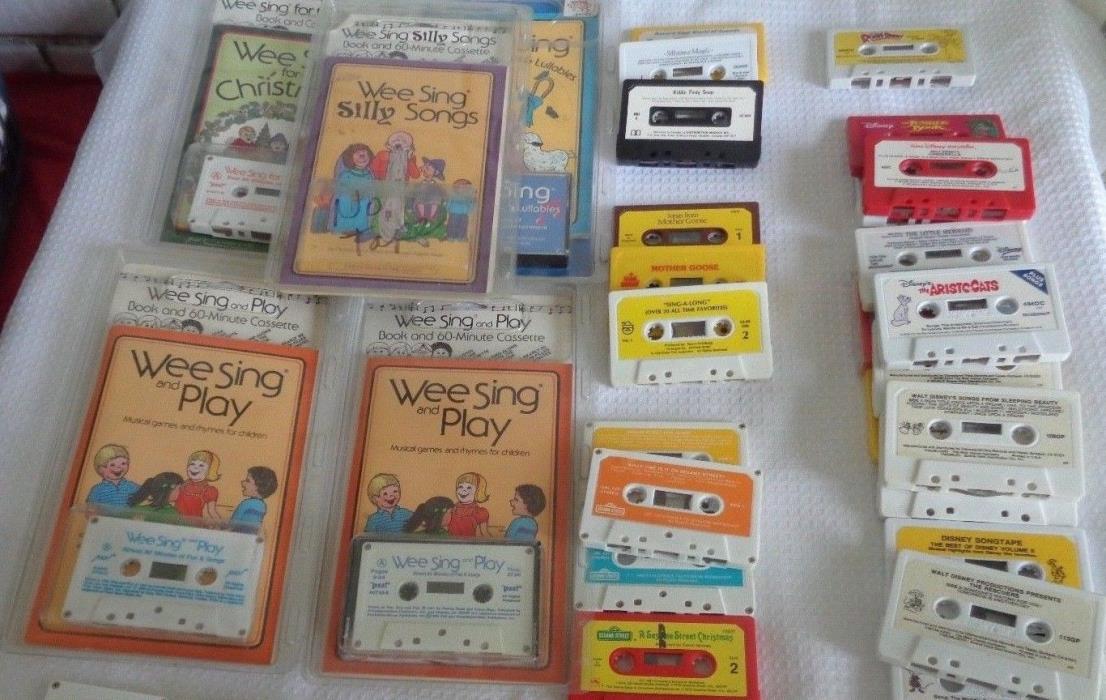 35 Children's cassette tapes VARIETY for tape recorder Sesame Disney+ 1980-90s