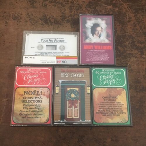 Lot of 5 Vintage Christmas Cassettes