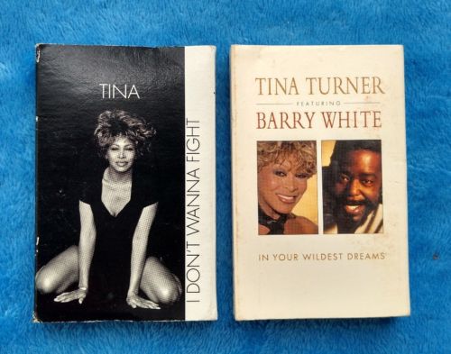 TINA TURNER 2 Cassette Tape Singles Pop Soul I Don't Want To Fight Wildest Dream