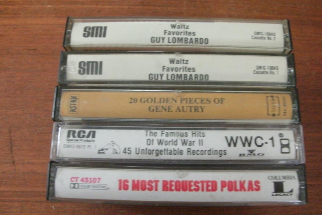 Lot of 5 Greatest Generation Music Cassettes, Five Tapes