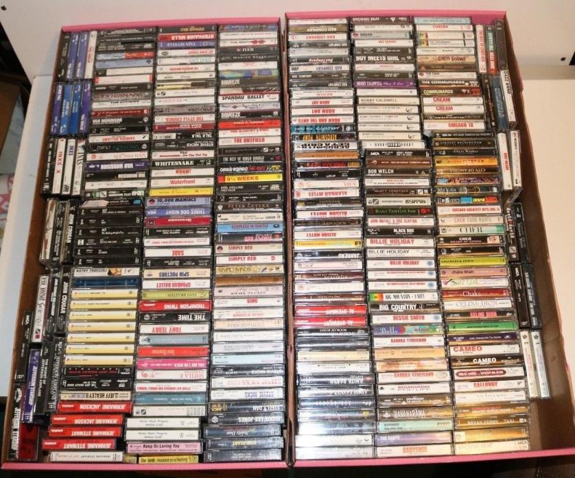 HUGE LOT 593 Personal Music Cassette Collection Rock Pop Alternative and more