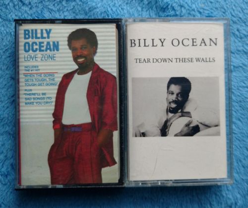BILLY OCEAN 2 Cassette Tape Lot Pop Rock R&B Love Zone Tear Down These Walls