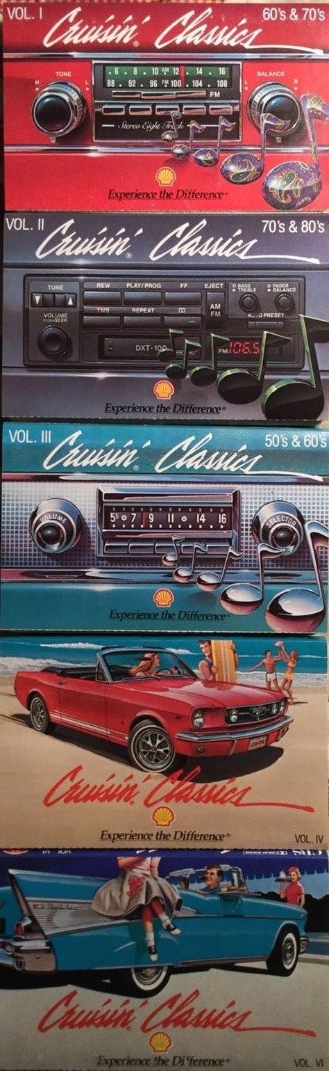 5 CRUISIN CLASSICS SHELL GAS PROMO CASSETTE TAPES LOT VOL. 1 2 3 4 6 50'S - 80'S