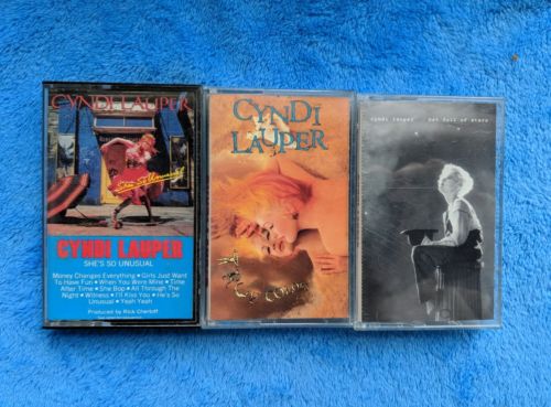 CYNDI LAUPER 3 Cassette Tape Lot 1980's Pop Music She's So Unusual True Colors