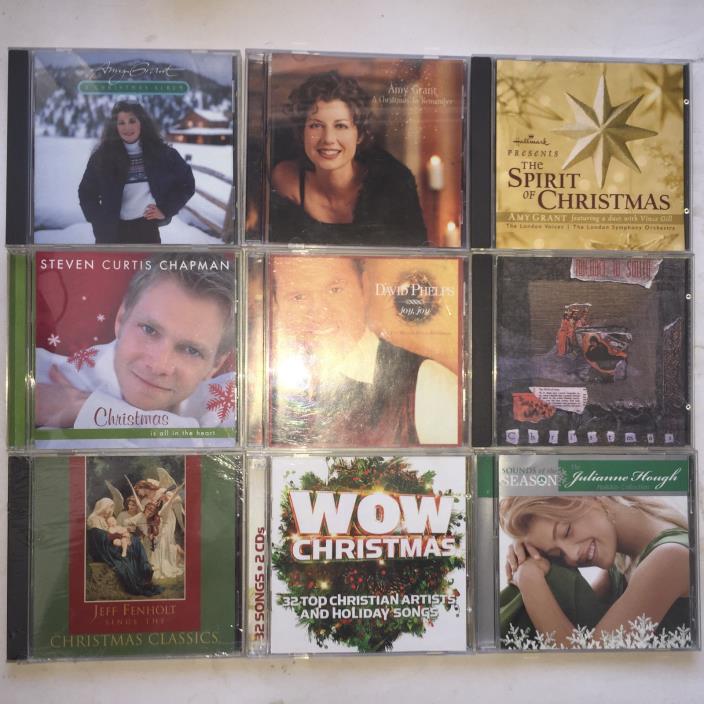CHRISTIAN CONTEMPORARY CHRISTMAS 9 CD LOT USED 3X AMY GRANT PHELPS CHAPMAN WOW