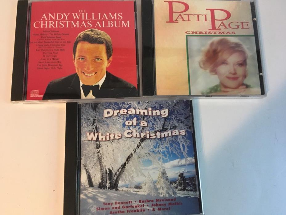 Lot of 3 Christmas CDs Andy Williams Patti Page & Dreaming of a White Christmas