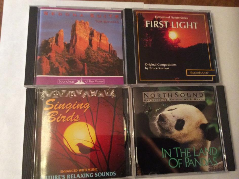 CDS Nature Music Singing Birds,Land of Pandas,First Light,Sedona Suite  Lot of 4