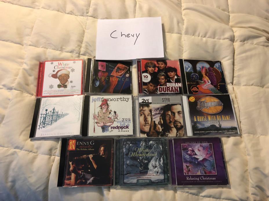 11 MUSIC CD LOT SET WHITE CHRISTMAS JEFF FOXWORTHY STYX DURAN DURAN FOREIGNER