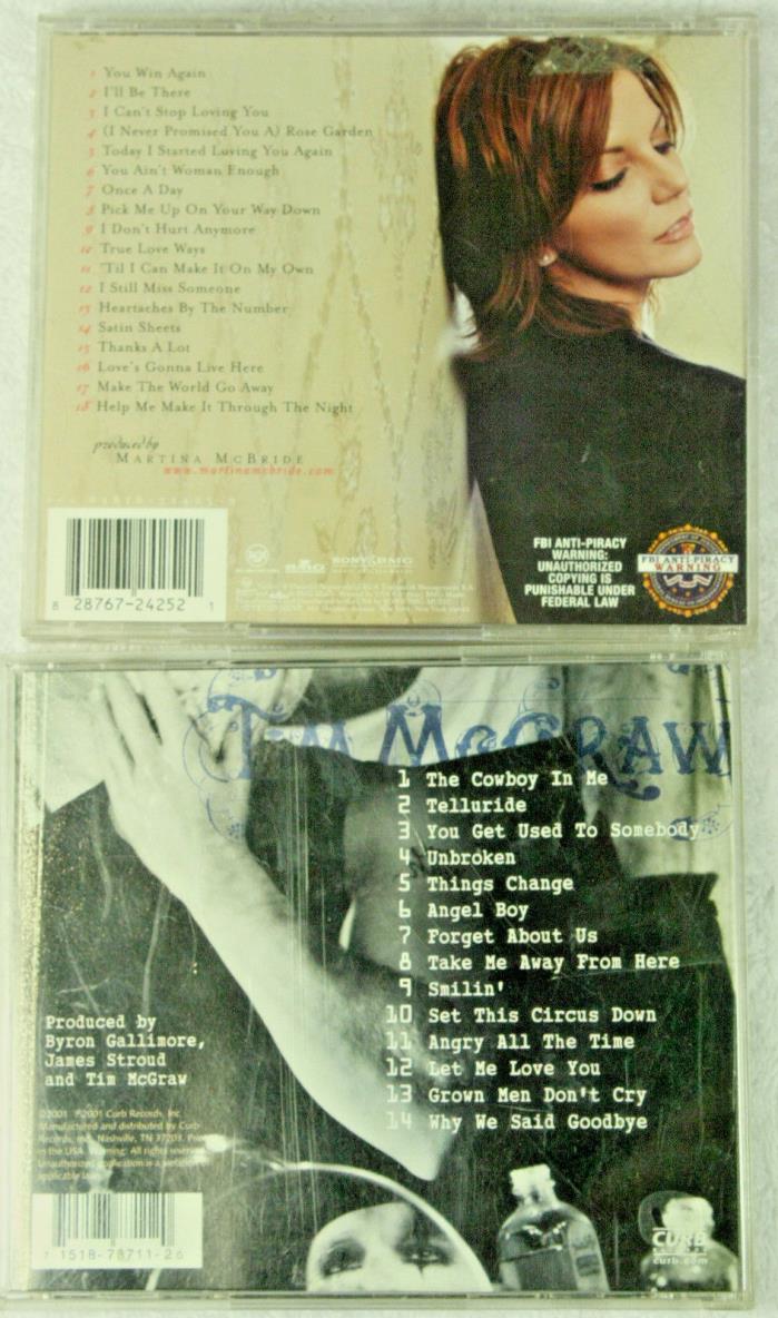 COUNTRY MUSIC CD MARTINA MCBRIDE TIM MCGRAW Timeless  Set and This Circus Down