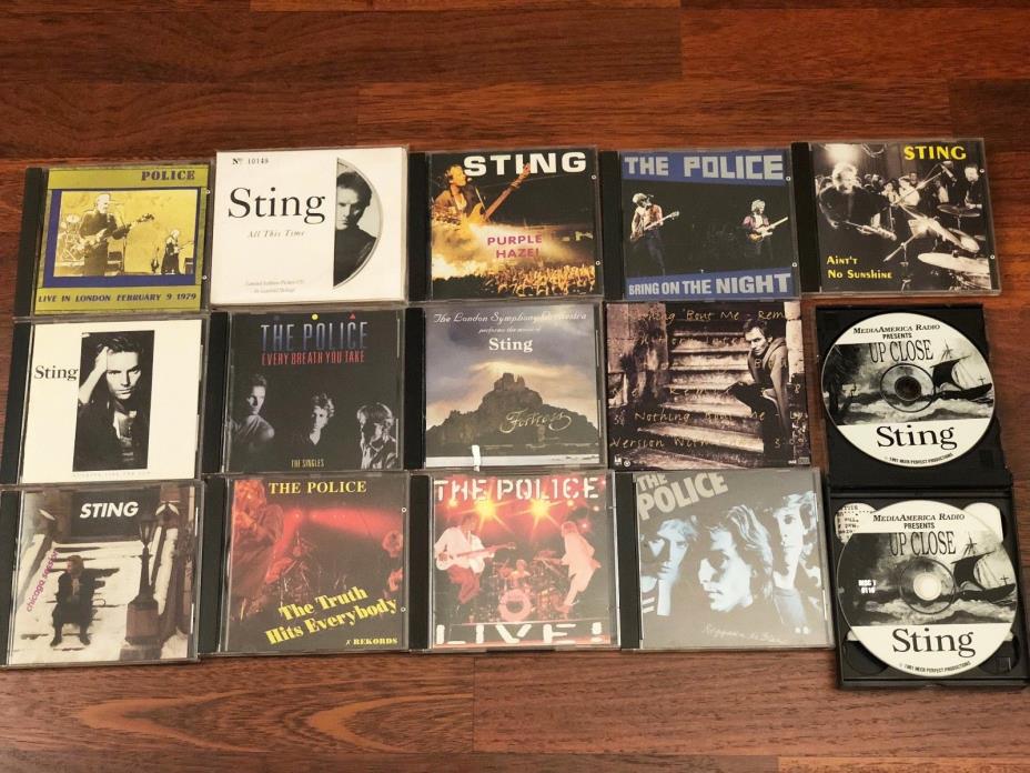 Collection of 15 Sting and The Police Live and Rare CDs, Radio Shows.
