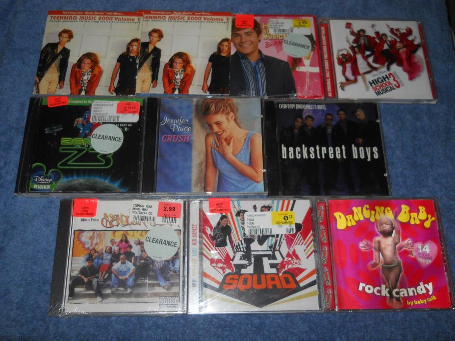 10 CD Lot Backstreet Boys Everybody Back High School Musical T-Squad Zenon Z3
