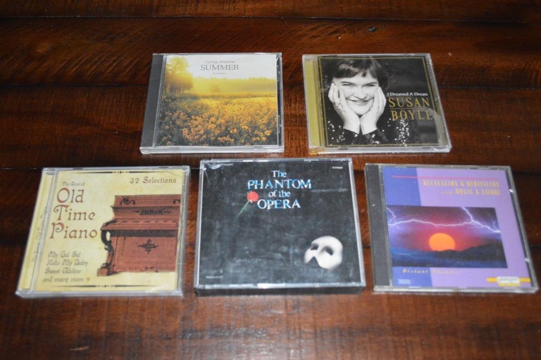 Lot of 5 CDs Andrew Lloyd Webber Phantom of the Opera George Winston Susan Boyle