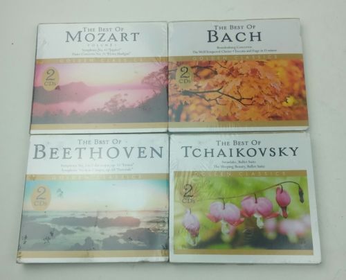 Classical Music CD Lot of 4 Mozart Beethiven Bach Tchaikovsky 8 Disc Sonoma 2012
