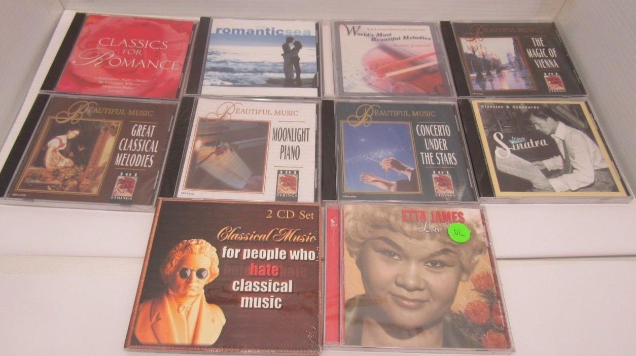 Mixed Lot of 10 Classical, Instrumental CD's With Frank Sinatra and Etta James