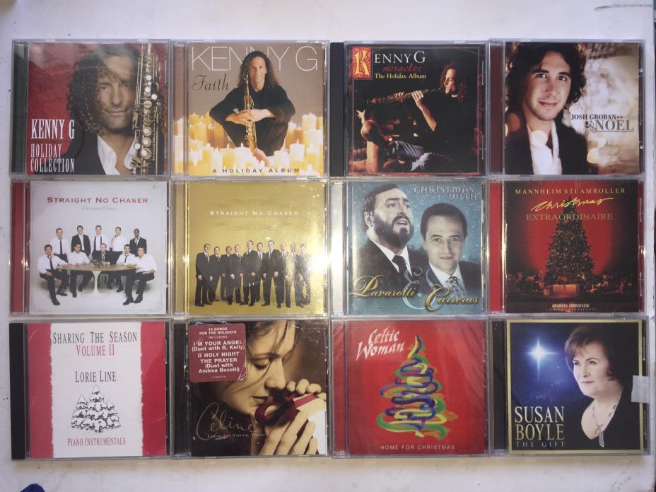 ADULT CONTEMPORARY CHRISTMAS 12 CD LOT USED KENNY G STRAIGHT NO CHASER GROBAN