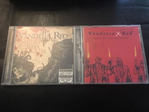 Vendetta Red SIGNED Sisters Of The Red Death CD Lot Between The Never And Now