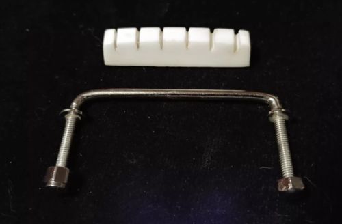 1960's TEISCO DEL RAY GUITAR STRING RETAINER GUIDE & NUT CHROME JAPAN