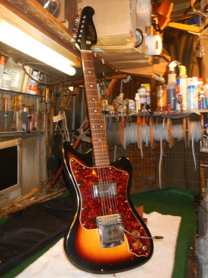 Vintage 60's Supro Lexington Guitar Sunburst Sounds Great all Original Tremelo