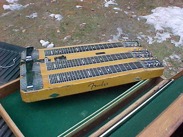 1954 Fender Triple Neck Steel Guitar with case and legs