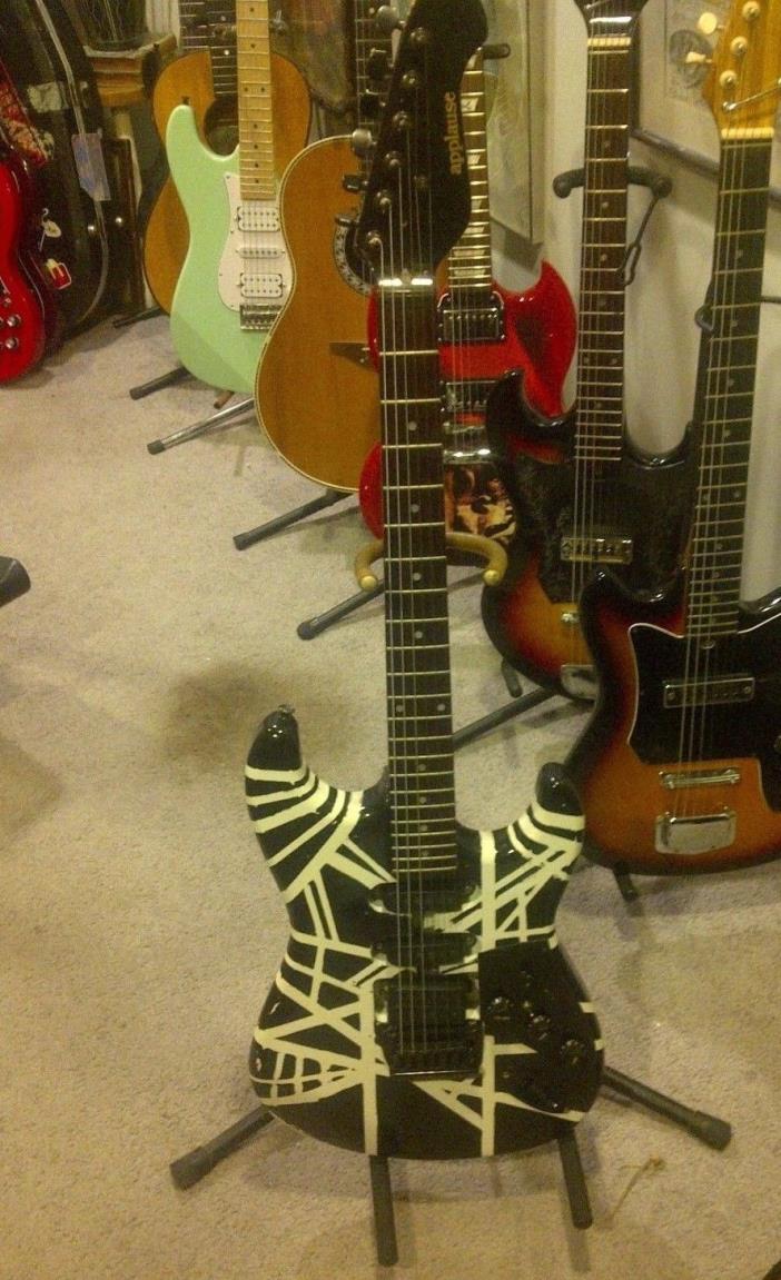 80's Applause Ovation Super Stratocaster Electric Guitar Custom Striped Paint!