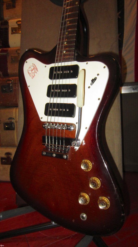 Vintage 1965 Gibson Firebird III Electric Guitar 3 P-90's Non Reverse w/ Case