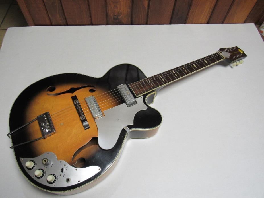 Vintage EARLY 60's Teisco Lafayette Jumbo Jazz Guitar, Kessel style, Very Rare