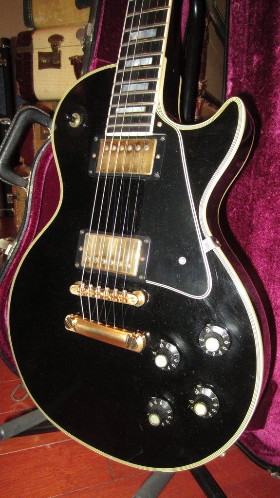 Vintage 1971 Gibson Les Paul Custom Electric Guitar Black Beauty w Original Case