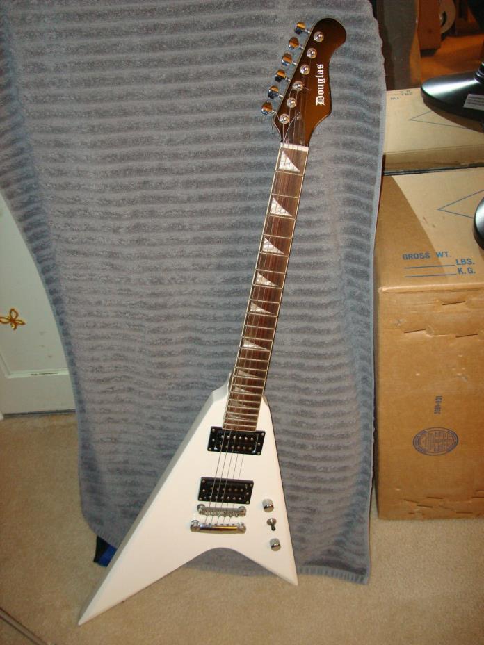 Douglas Flying V Electric Guitar - White