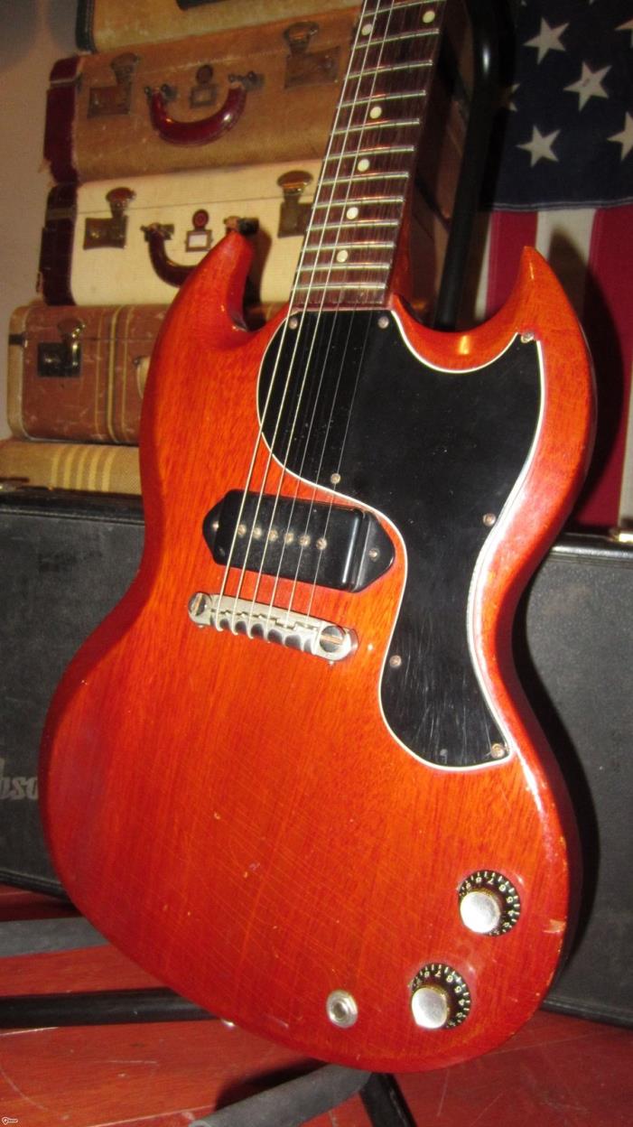 Vintage Original 1961 Gibson SG JR in Original Cherry Red Finish Pure P90 Tone