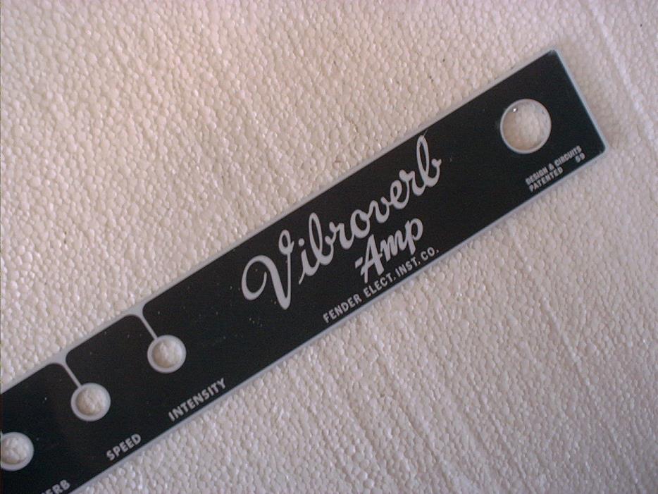A DIRECT REPLACEMENT FENDER VIBROVERB BLACKFACE FACEPLATE