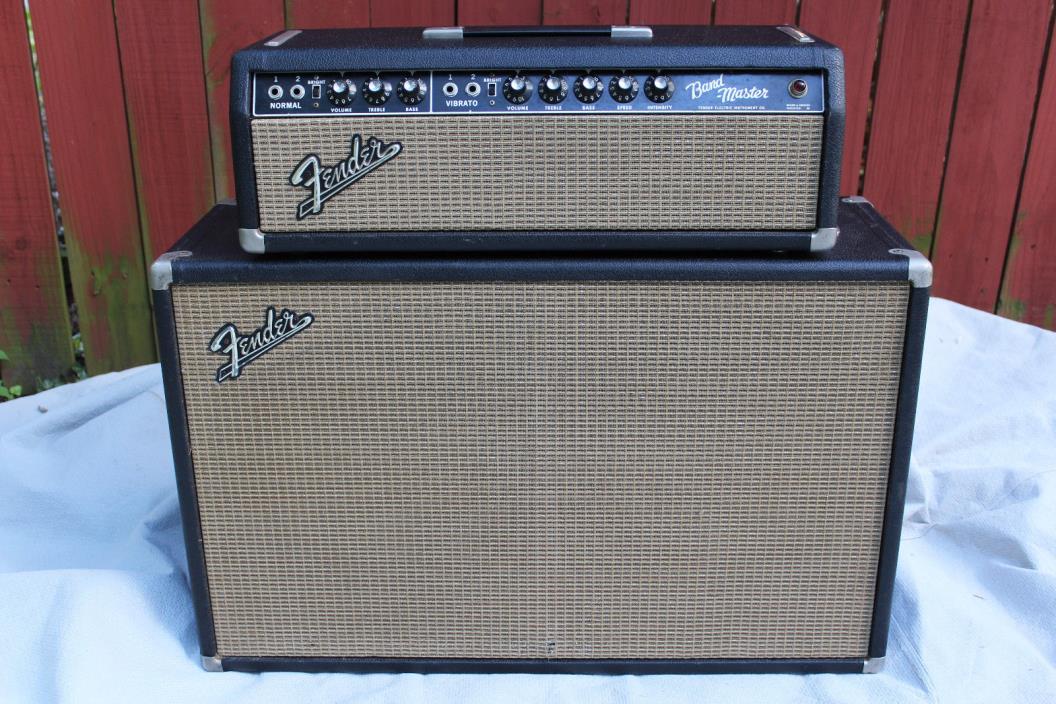 1965 January Fender Bandmaster Amplifier Head & Cabinet Clean Recent Service
