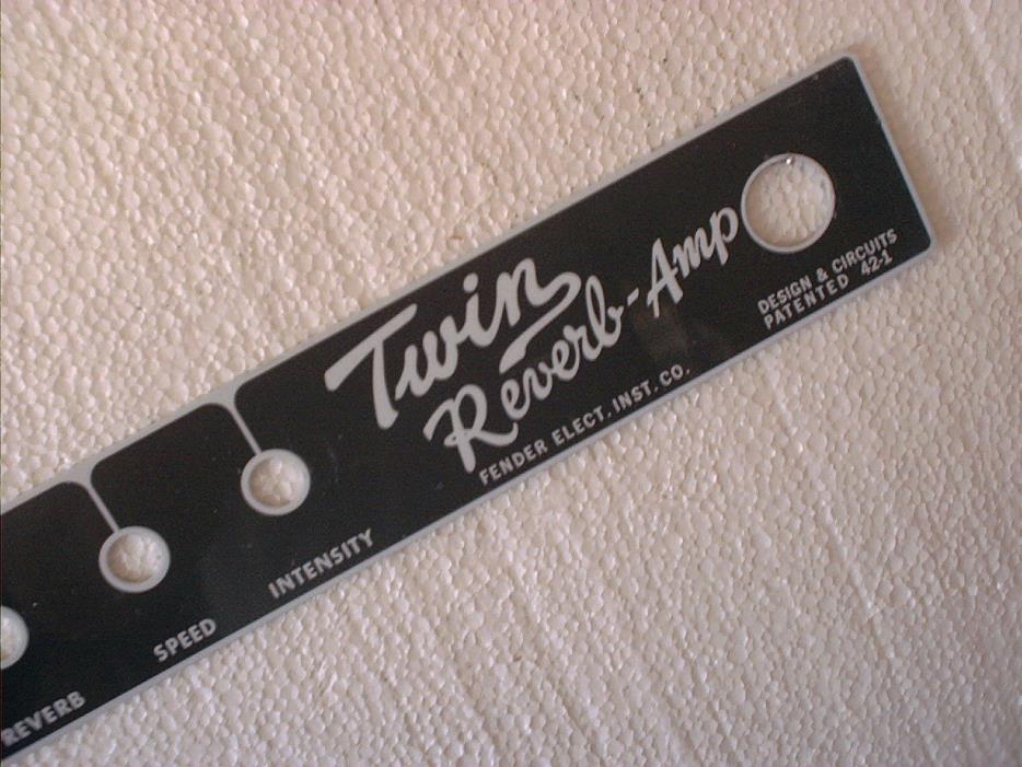 A DIRECT REPLACEMENT FENDER TWIN BLACKFACE FACEPLATE