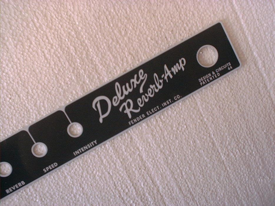 A DIRECT REPLACEMENT FENDER DELUXE REVERB BLACKFACE FACEPLATE