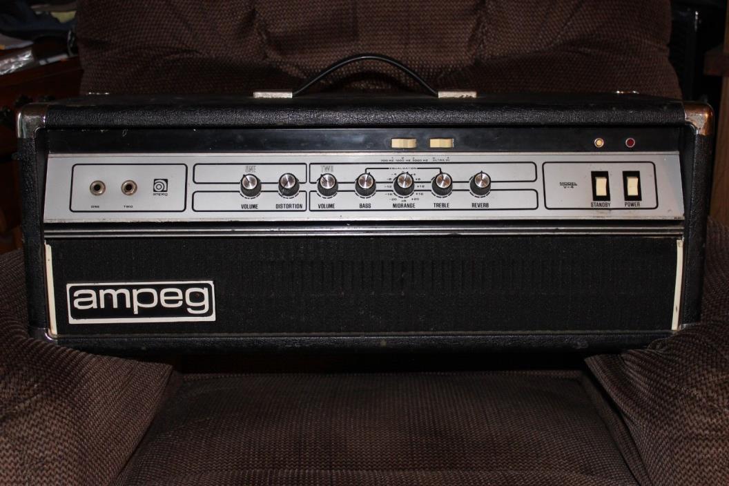 Ampeg V-4 Electric Guitar or Bass Tube Amp Head Reverb Distortion NICE