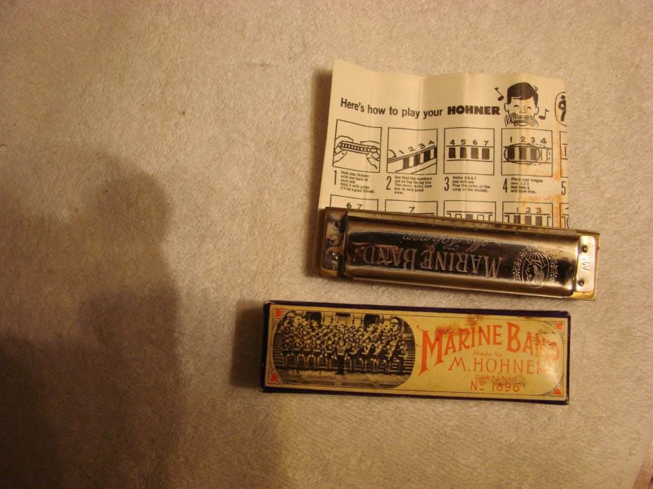 VINTAGE M. HOHNER MARINE BAND NO. 1896 HARMONICA GERMANY KEY OF C
